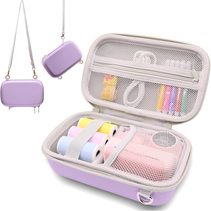 PLEAVEE Instant Print Film Camera Case for Kid Cameras & Digital Video Camera, Hard Storage Holder Organizer Bag Compatible with ESOXOFFORE/Dylanto/Anchioo/MINIBEAR and More (Purple) - Image 1